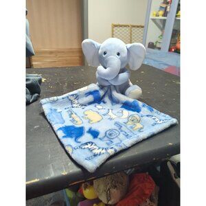 Little Beginnings 7" Blue Elephant Safari Zoo Plush Lovey Baby Security Blanket